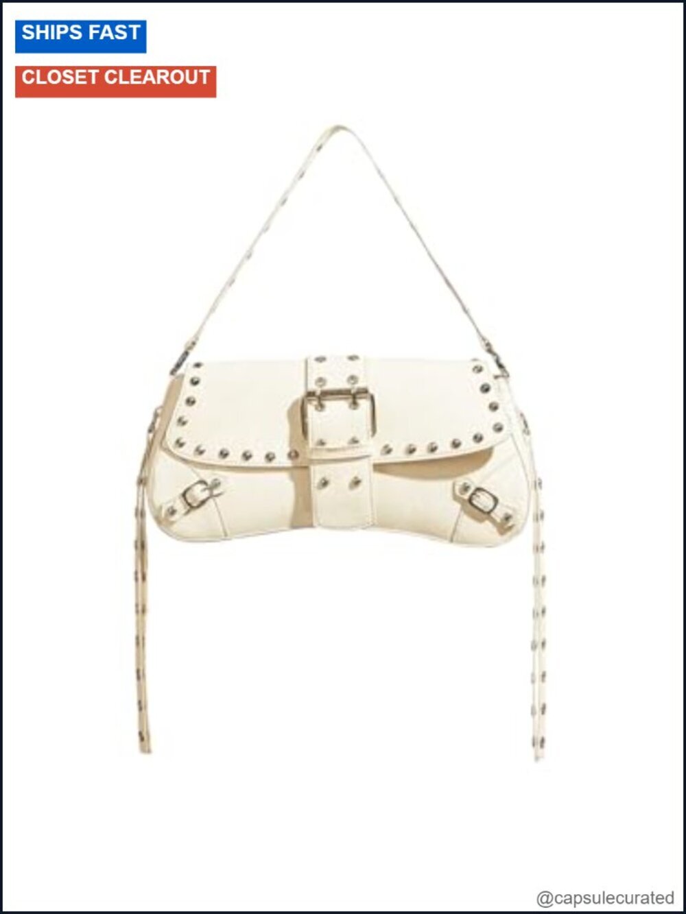 Verdusa Y2K Goth Punk Studded Faux Leather Shoulder Bag